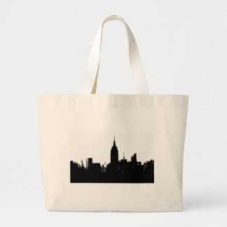 Grand Tote Bag Noir blanc New York Silhouette