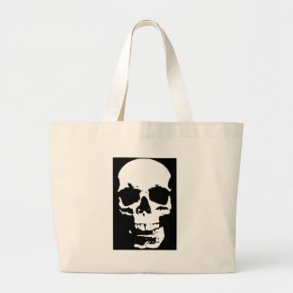 Grand Tote Bag Noir & Blanc Pop Art Crâne Cool élégant