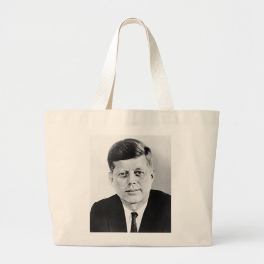 Grand Tote Bag Noir et blanc JFK John F. Kennedy (Devant)