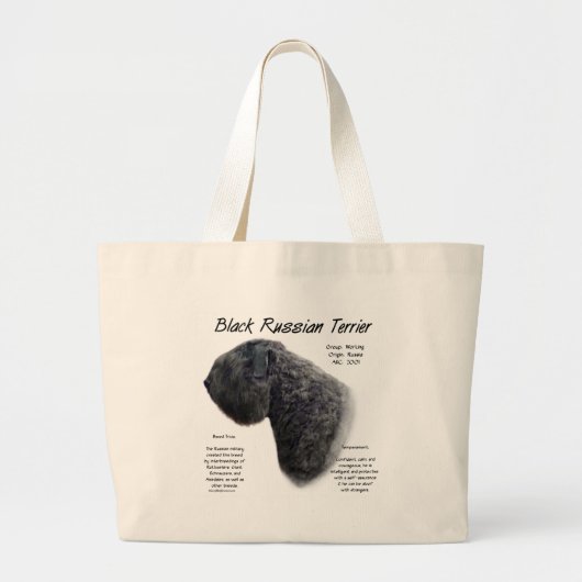 Grand Tote Bag Noir Russe Terrier (Devant)