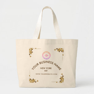 Grand Tote Bag Nom commercial de logo moderne Site Web Promotionn