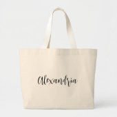 Grand Tote Bag Nom de script personnalisé Bridesmaid (Devant)