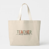 Grand Tote Bag Nom de script pour enseignant et couleurs pastel n (Dos)