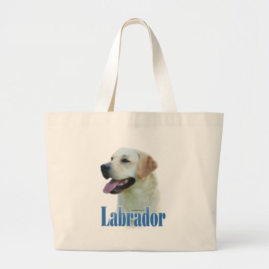 Grand Tote Bag Nom du trieur du Labrador jaune (Devant)
