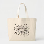 Grand Tote Bag Nom personnalisable Modèle floral noir et blanc (Devant)