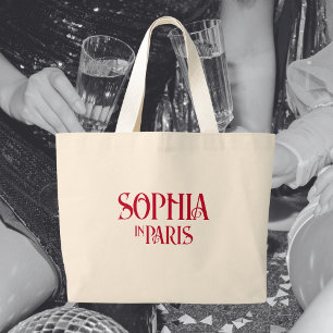 Grand Tote Bag Nom Personnalisé à Paris Thème Enterrement de Vie 