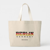 Grand Tote Bag Nom personnalisé Berlin Allemagne (Dos)
