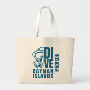 Grand Tote Bag Nom Personnalisé Cayman Islands Diving