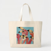 Grand Tote Bag Nombre de Flamants roses (Devant)