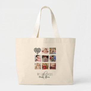 Grand Tote Bag NONNA 8 x Photo Collage Grandchildren Family Tree