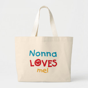 Grand Tote Bag Nonna aime mes t-shirts et cadeaux