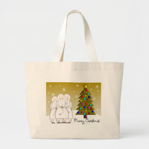 Grand Tote Bag Nonnes Cartes de Noël et Cadeaux-Art Design