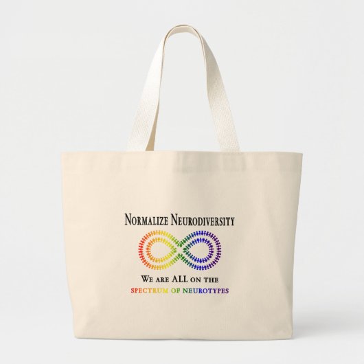 Grand Tote Bag Normaliser la Neurodiversité (Devant)
