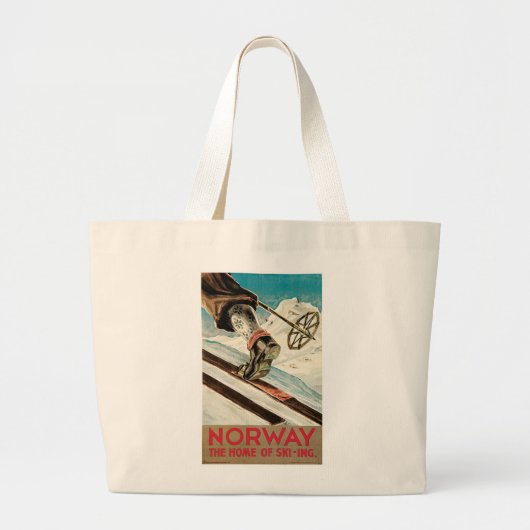 Grand Tote Bag Norvège ~ La maison du ski (Devant)