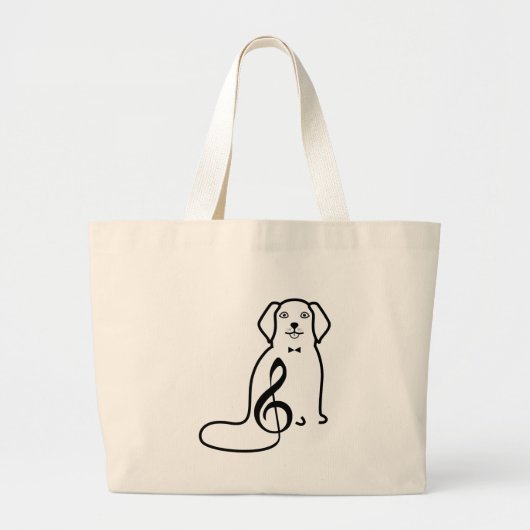 GRAND TOTE BAG NOTE DE CHIEN ET DE MUSIQUE (Devant)