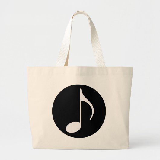 Grand Tote Bag note de musique ~ noir (Devant)