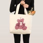 Grand Tote Bag Nourriture De L'Ours En Rose (Devant (produit))