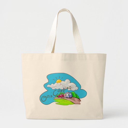 Grand Tote Bag Nous allons faire du camping (Devant)