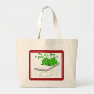 Grand Tote Bag Nous sommes comme deux petits pois dans un pois