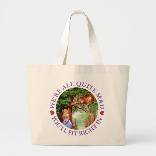 Grand Tote Bag Nous sommes tous assez fous, tu vas rentrer ! (Devant)