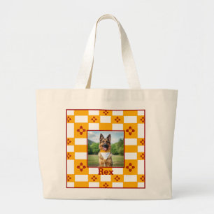 Grand Tote Bag Nouveau Mexique Drapeau Rouge Zia Jaune