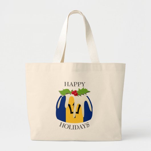 Grand Tote Bag Nouveauté | Pudding Festif | DRAPEAU BARBADOS (Devant)