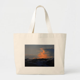 Grand Tote Bag Nuage de neige sur Newtown, Powys