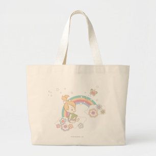 Grand Tote Bag Nuages d'arc-en-ciel et de fleur de PEBBLES™