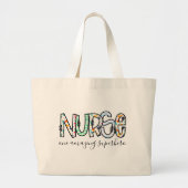 Grand Tote Bag Nurse One Amazing Superhero Modern Typography (Devant)
