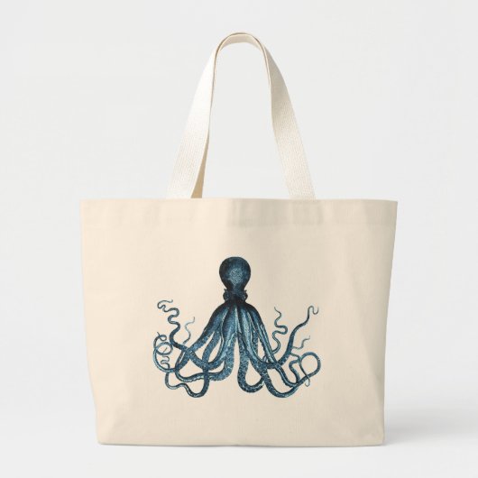 Grand Tote Bag Octopus kraken nautical coastal ocean beach sea (Devant)