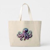 Grand Tote Bag Octopus pourpre (Dos)