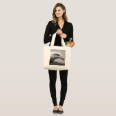 Grand Tote Bag Oeil d'aigle noir et blanc (Devant (modèle))