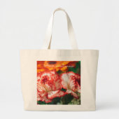 Grand Tote Bag Oeillets rayés et gerbera (Devant)
