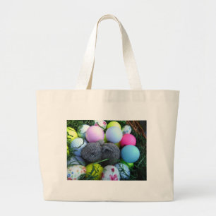 Grand Tote Bag Oeufs de Pâques, Ballons de golf de lapin