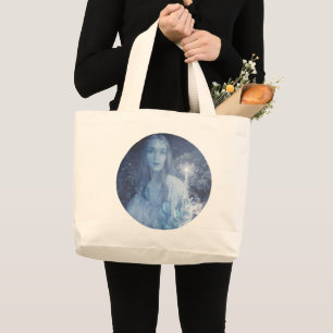 Grand Tote Bag Oeuvre d'Imaginaire de Noël de la Reine des neiges