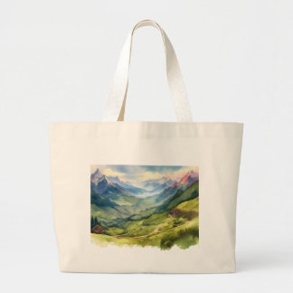Grand Tote Bag Oeuvre pittoresque de la Vallée des Montagnes