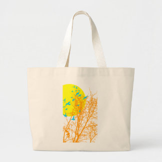 Grand Tote Bag oiseau à silhouette