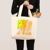 Grand Tote Bag oiseau à silhouette (Devant (produit))