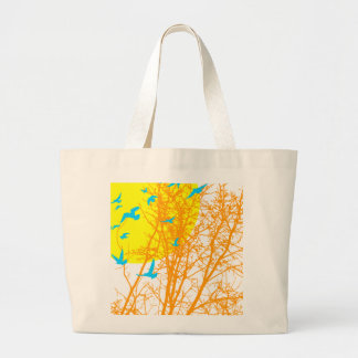 Grand Tote Bag oiseau à silhouette
