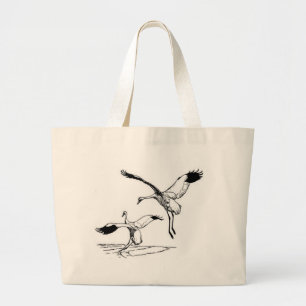 Grand Tote Bag Oiseau/grue de huée