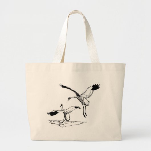 Grand Tote Bag Oiseau/grue de huée (Devant)