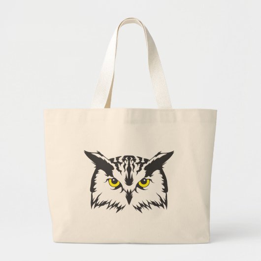 Grand Tote Bag Oiseau sérieux de hibou (Devant)