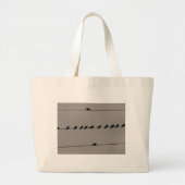 Grand Tote Bag Oiseaux sur le fil (Devant)