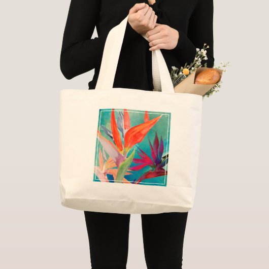 Grand Tote Bag Oiseaux vivants du paradis (Devant (produit))