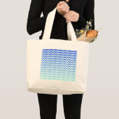Grand Tote Bag Ondes bleues dégradantes (Devant (produit))