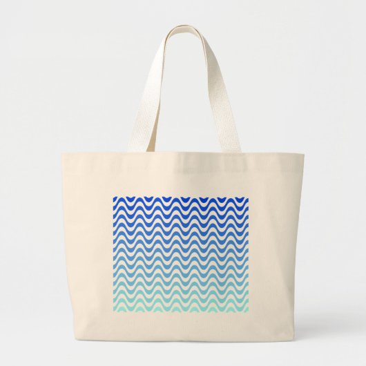 Grand Tote Bag Ondes bleues dégradantes (Devant)