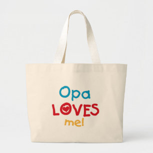 Grand Tote Bag Opa aime mes t-shirts et cadeaux