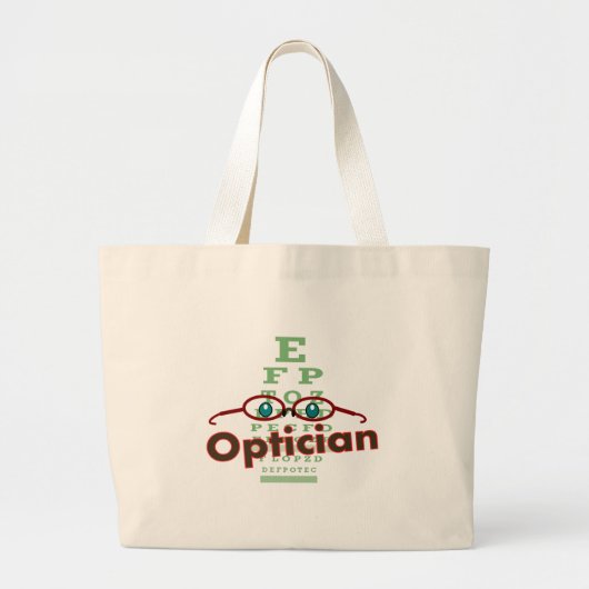 Grand Tote Bag Opticien--Cadeaux de diagramme d'oeil (Devant)