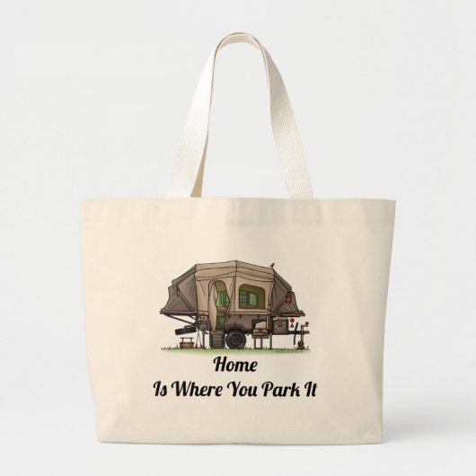 Grand Tote Bag Opus 4 Pop Up Camper RV heureux camper (Devant)