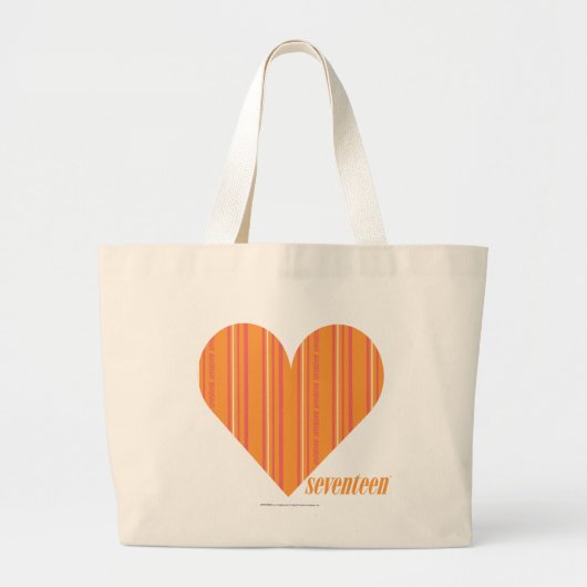 Grand Tote Bag Orange mince 3 de rayures (Devant)
